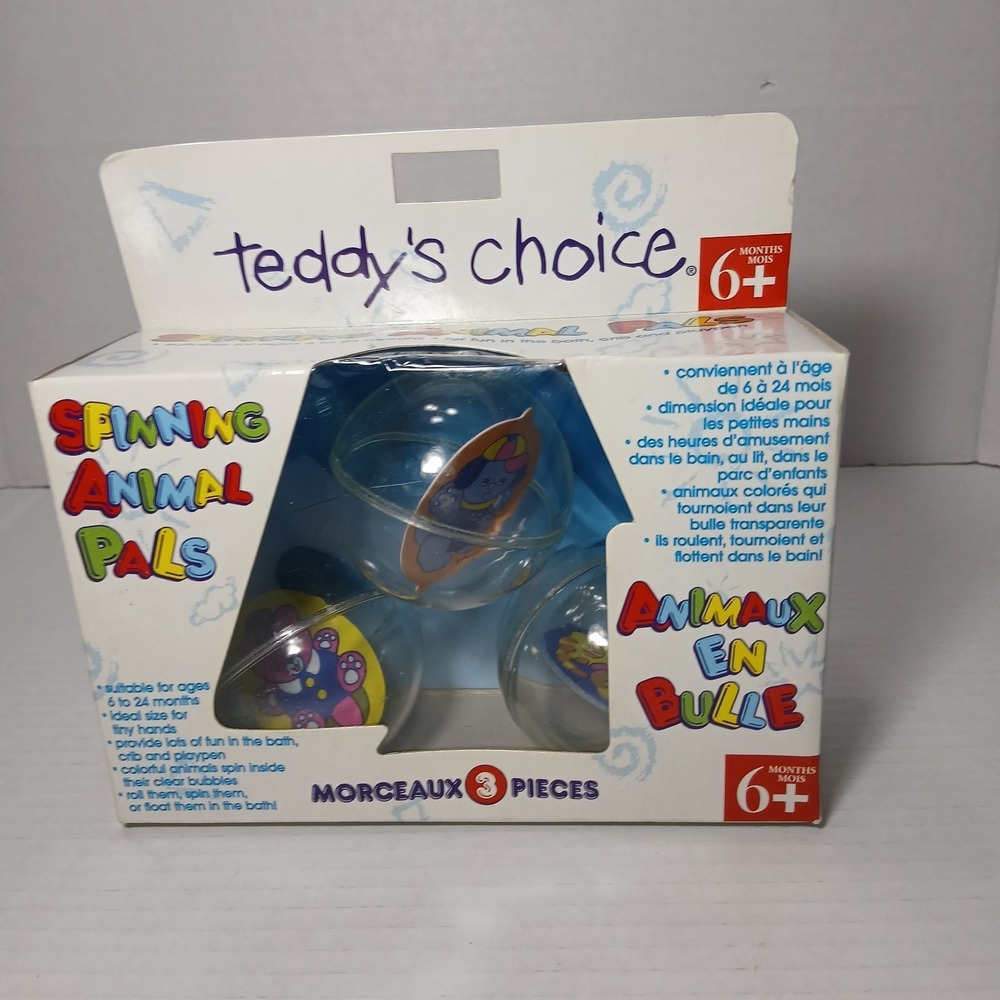 Vintage Teddy's Choice Roll Around Spinning Flutter Balls Baby Toy NIB